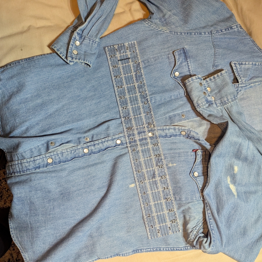 Light Blue Denim Button-Up Shirt